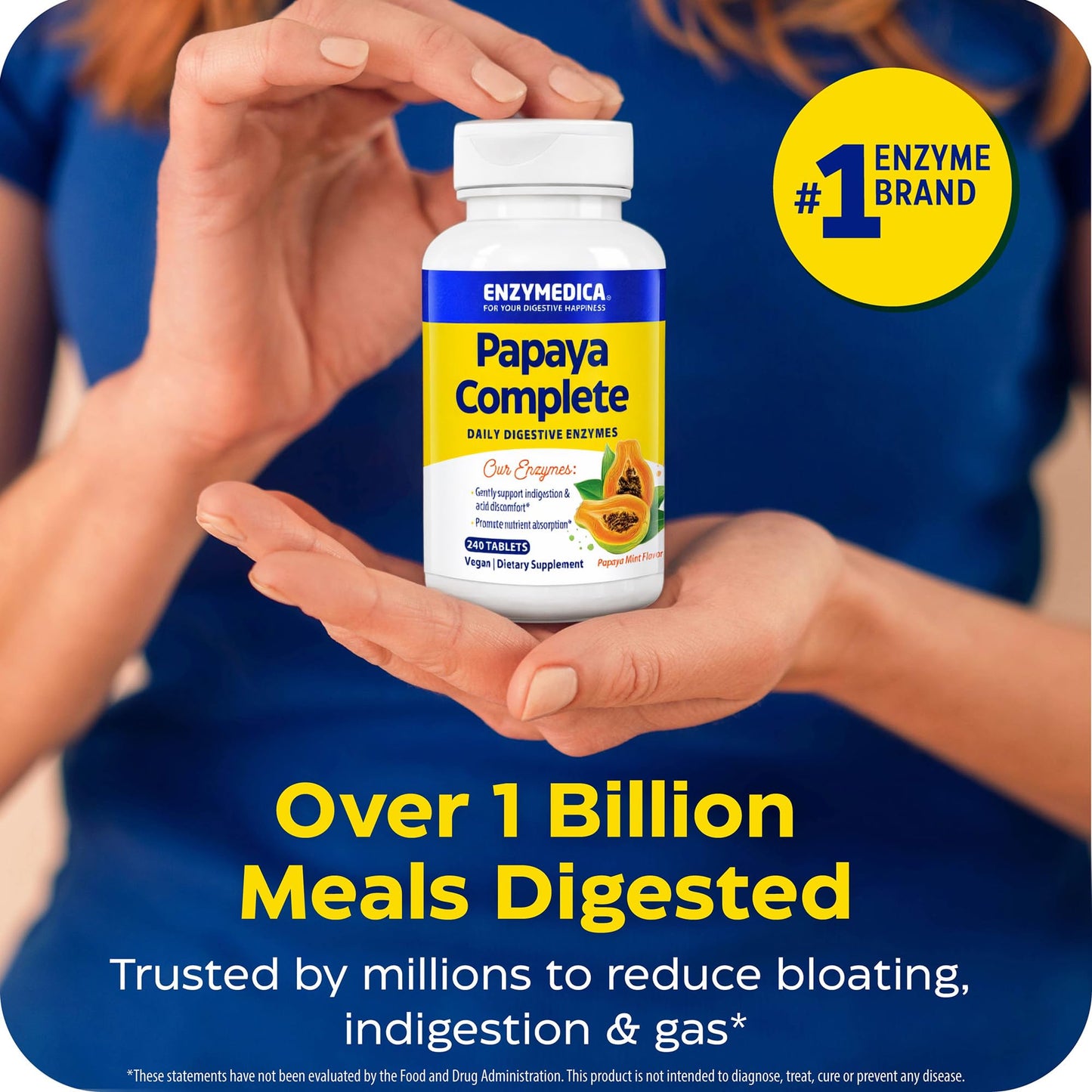 Enzymedica Papaya Complete - Papaya Enzymes Chewable, Digestive Enzyme Supplement for Women and Men, Digestion & Gut Health Support, High Potency Bromelain & Papain, Vegan, Gluten Free - 120 Tablets Gsupps Australia