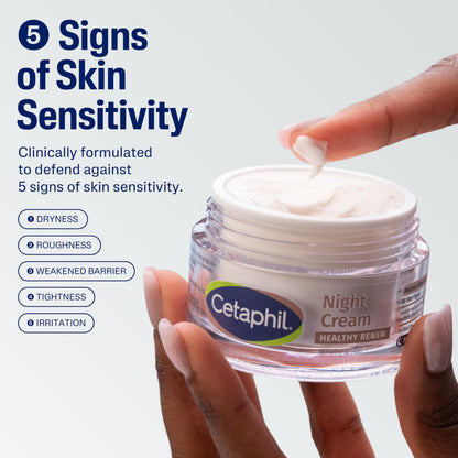 Cetaphil Healthy Renew Night Face Cream, Anti-Wrinkle, Peptides, 1.7oz Cetaphil