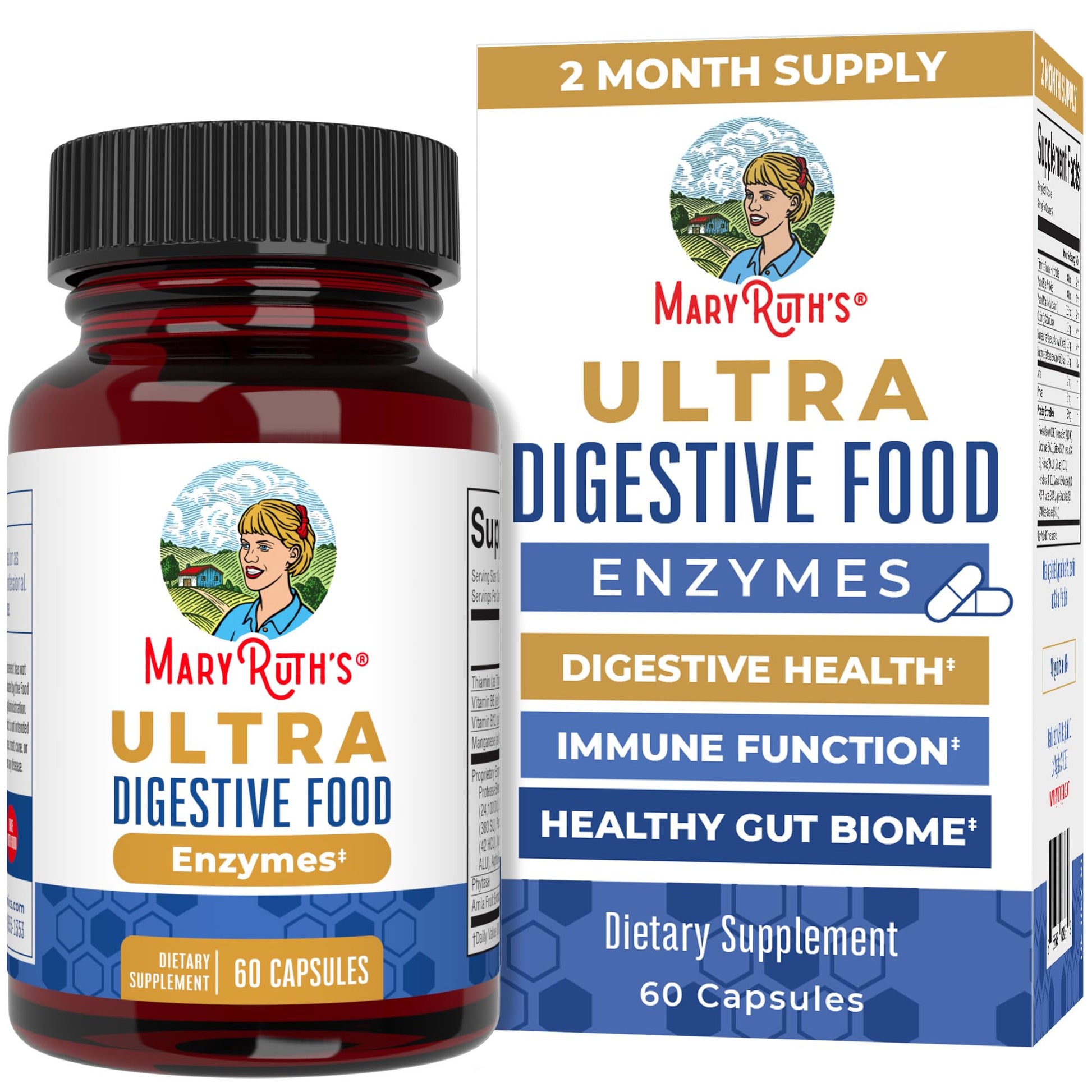 MaryRuth Organics Ultra Digestive Enzymes Capsules | Up to 2 Month Supply | Supplement for Gut Health Support | Digestion & Immune Support with Amylase | Lipase & Lactase | Vegan | 60 Count MARYRUTH'S buy australia supplements