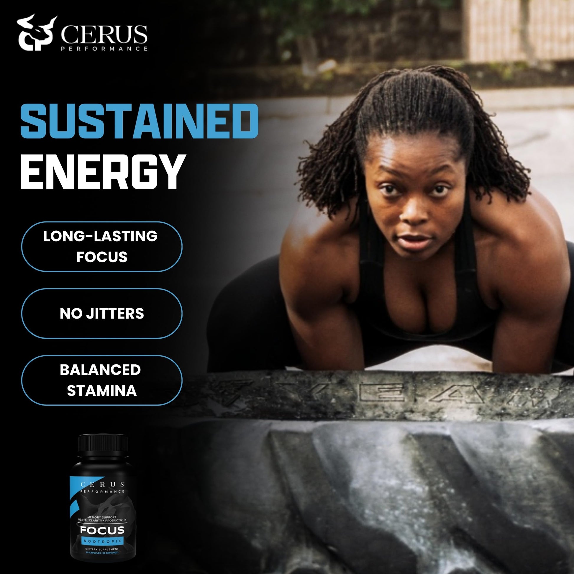 Cerus Performance Focus Nootropic Supplement - Enhances Mental Clarity, Boosts Memory & Cognitive Function, Improves Alertness - Ideal for Athletes & Fitness Enthusiasts - 60 Capsules Cerus buy australia supplements
