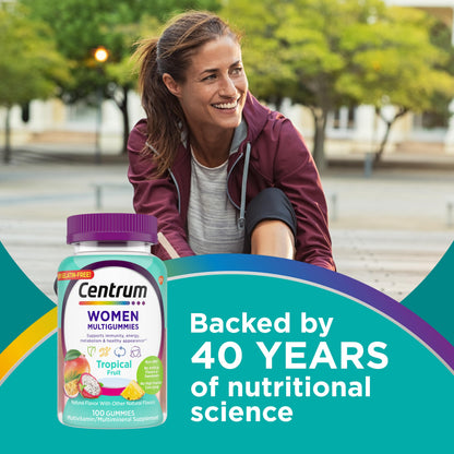 Centrum Women’s Multivitamin Gummies, Immune, Energy, Healthy Appearance Support, 100 Count, 50 Day Supply Centrum