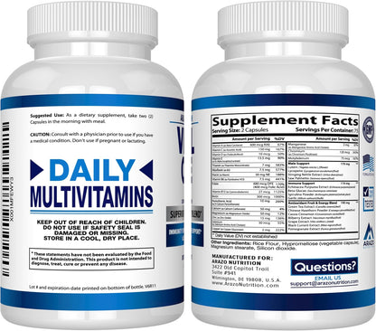 Arazo Nutrition Vital One Multivitamin for Men – Daily Wholefood Supplement - 150 Vegan Gsupps Australia