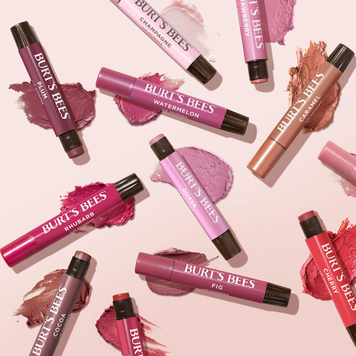 Burt's Bees Lip Shimmer Set, Peony, 0.09 oz., 4 Tubes Burt's Bees