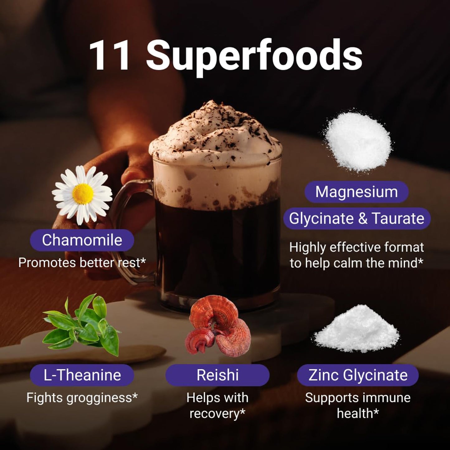 MoonBrew Nighttime Magnesium Hot Cocoa Jar, Natural Sleep Aid Drink Mix for Adults - Calming Melatonin-Free Sleep Support - Sleepy Hot Chocolate Powder with L-Theanine, MoonBrew