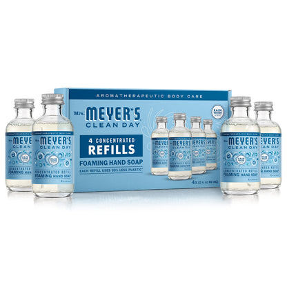 MRS. MEYER'S CLEAN DAY Foaming Hand Soap Refills, Rain Water, 4 Count Mrs. MEYER'S