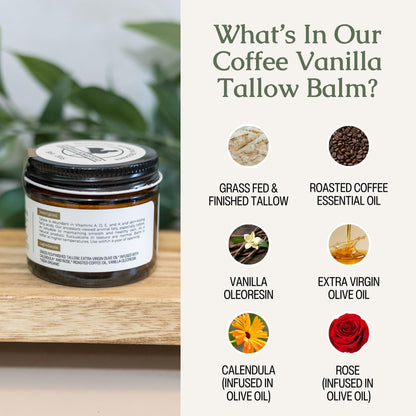 Hearth & Homestead Whipped Beef Tallow for Skin & Face Coffee Vanilla 1.3oz Hearth and Homestead