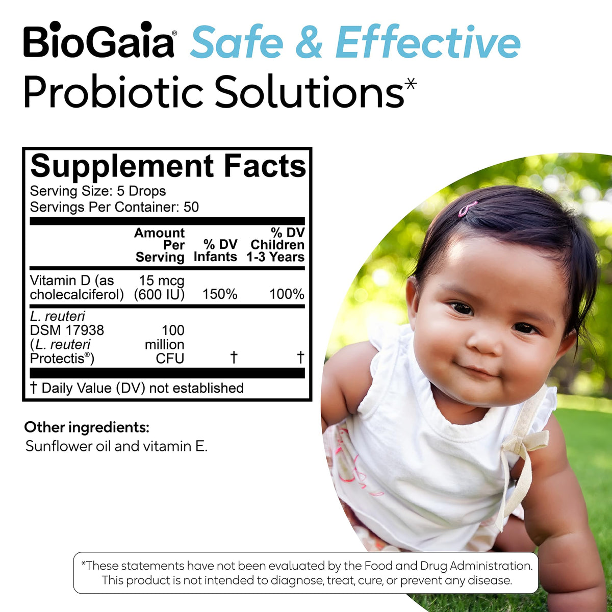 BioGaia Immune Active Baby Probiotic Drops + Vitamin D | for Babies & Toddlers 0-36 Months | Supports Digestive & Immune Health BioGaia
