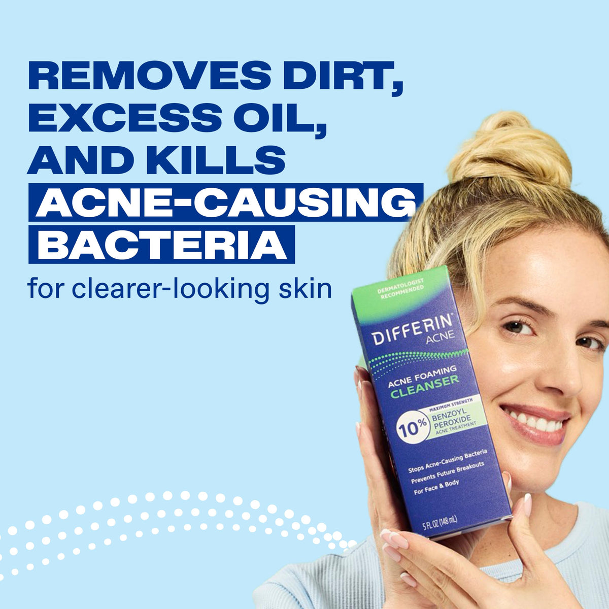 Differin Acne Foaming Face Wash, Max Strength, 10% Benzoyl Peroxide, 5oz Differin