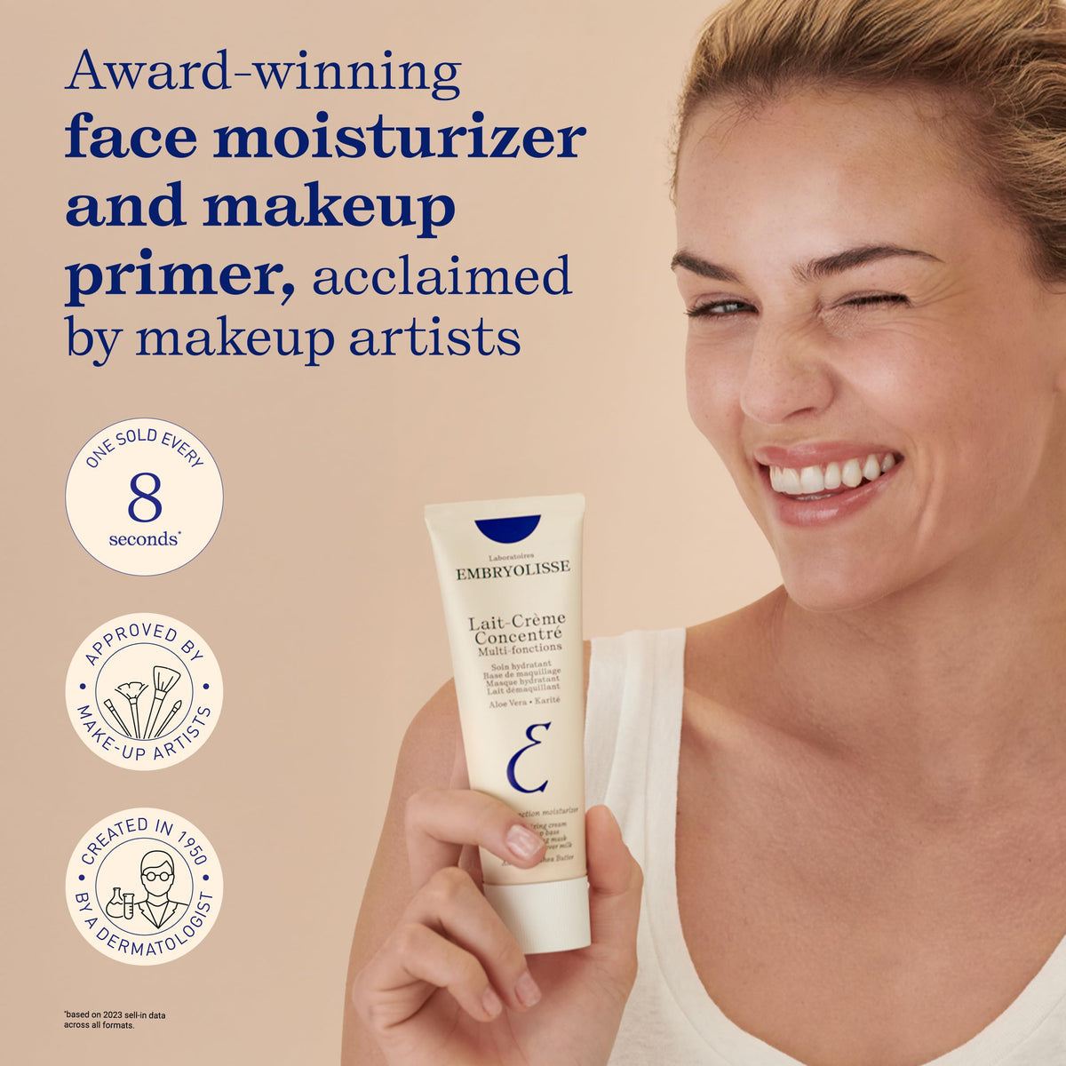Embryolisse Lait-Crème Concentré Face Moisturizer and Makeup Primer, French Face Cream With Shea Butter & Aloe Vera, 2.54 Fl Oz Embryolisse
