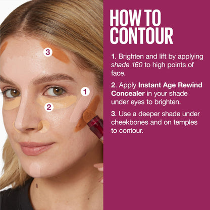 Maybelline Instant Age Rewind Eraser Dark Circles Treatment Multi-Use Concealer, 110, 1 Count (Packaging May Vary) MAYBELLINE