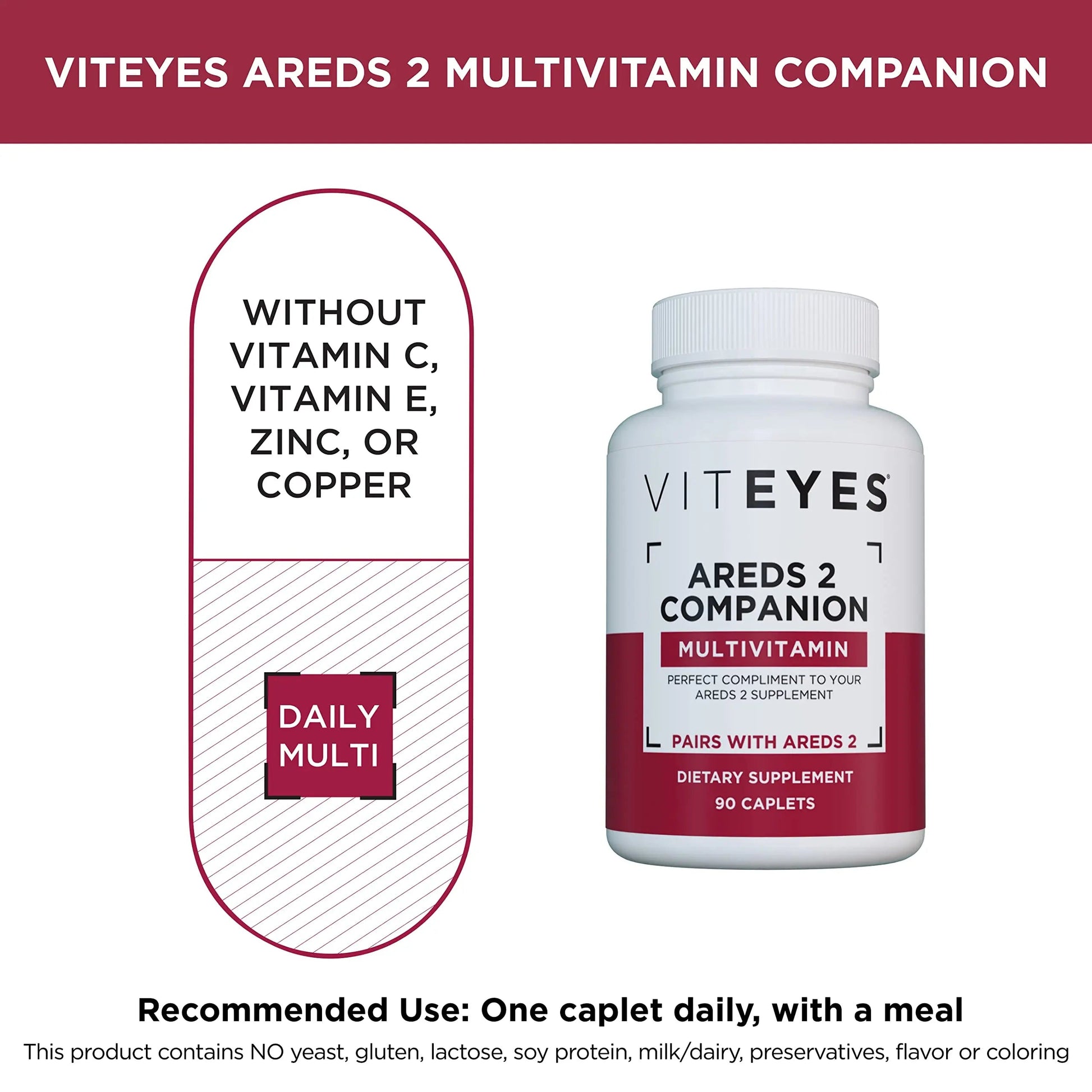 Viteyes AREDS 2 Capsules and Viteyes Multivitamin AREDS 2 Companion, Single Daily Dose Eye Vitamins, 3 Month Supply Viteyes buy australia supplements