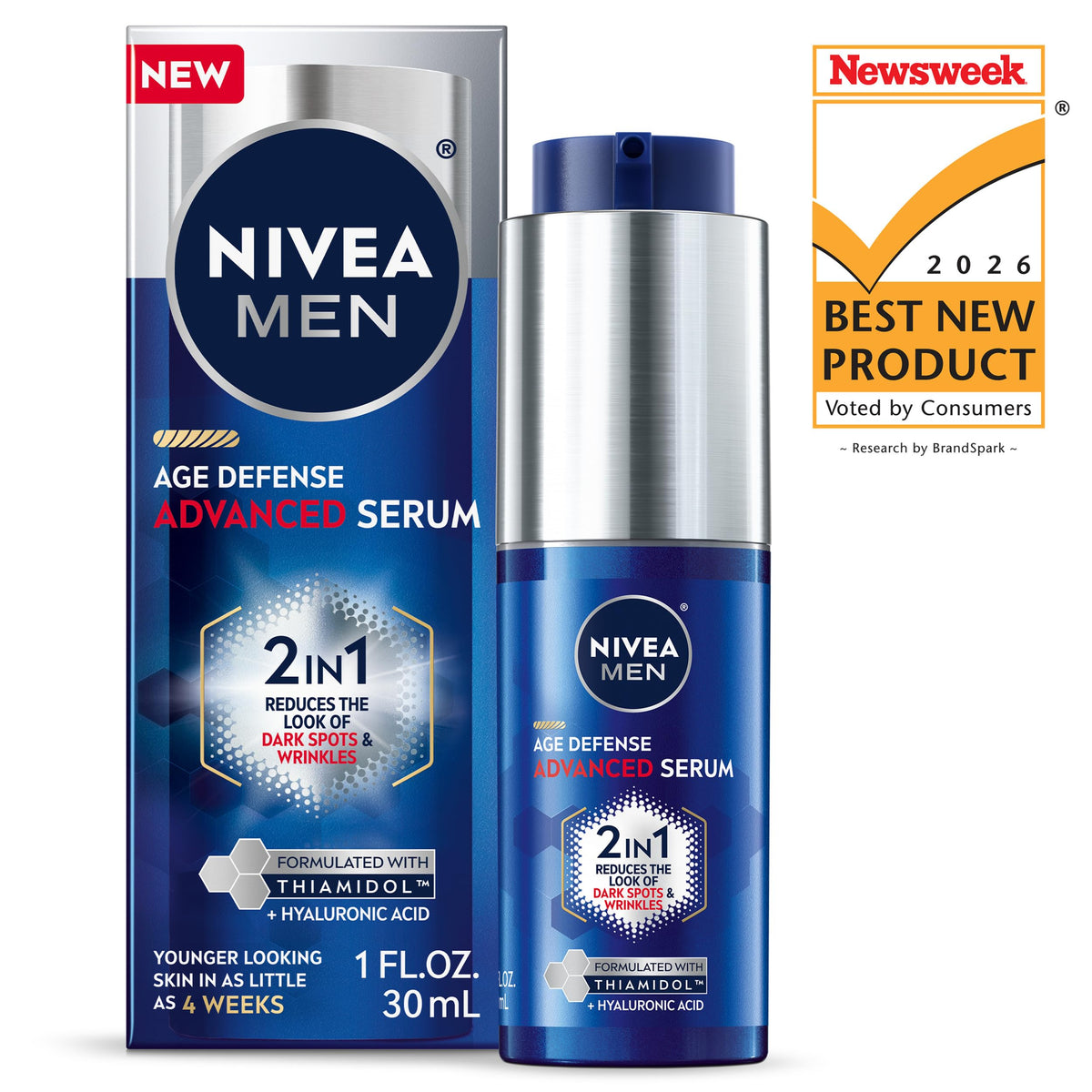 NIVEA MEN Age Defense 2 in 1 Face Serum, 1 FL OZ NIVEA MEN