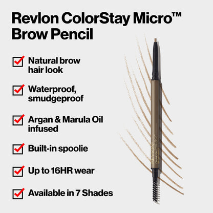 Revlon ColorStay Micro Brow Pencil, 454 Medium Brown, 0.003 oz REVLON