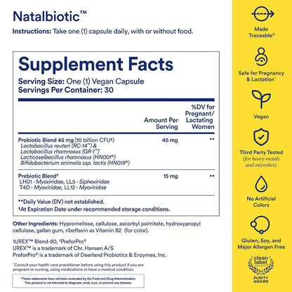 Ritual Hyaluronic Acid and Natalbiotic Probiotics - HyaCera Helps Reduce Wrinkles, Fine Lines, and Improve Skin Smoothness* - Supports Microbiome, Digestive, and Vaginal Health - Vegan - 30 Servings
