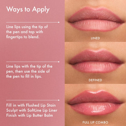 Summer Fridays Flushed Lip Stain Liner, 12hr Wear & Transfer-Proof, Slipper Summer Fridays