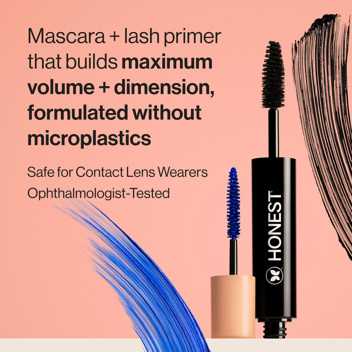Honest Beauty 2-in-1 Extreme Volume Clean Mascara, Black, 0.27 fl oz Honest Beauty