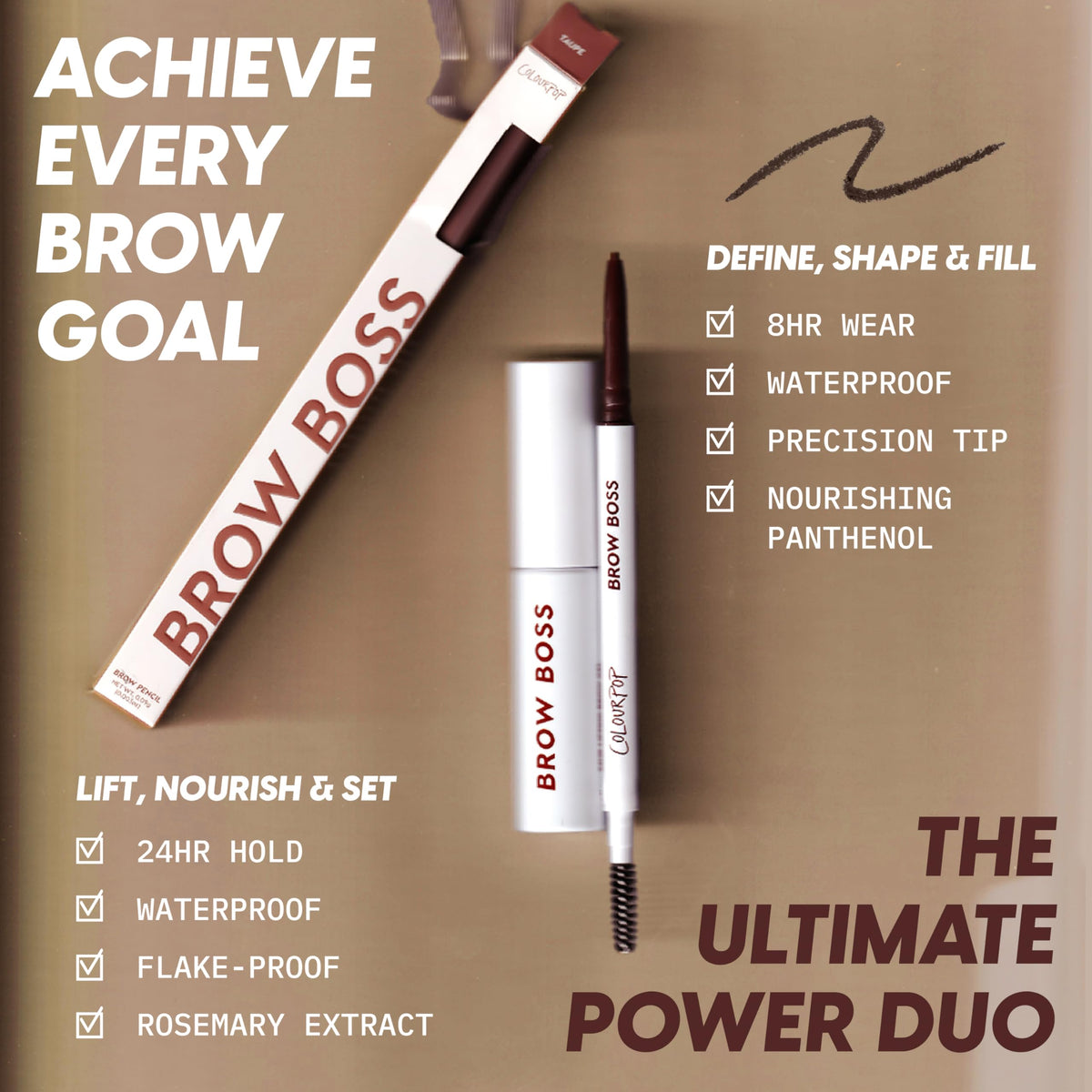 ColourPop Brow Boss Clear Brow Gel - 24HR Lifting Waterproof Eyebrow Gel - Flake-Proof & Zero Residue - Sculpted Hold & Lamination Effect - Infused with Panthenol & Rosemary Extract (0.23 Fl oz) ColourPop