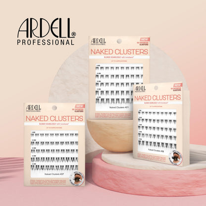 Ardell Naked Clusters 437 – Lightweight Human Hair Natural Cluster Lashes with Invisiband, Mixed Length 8–14 mm, DIY Lash Extensions, 50 Lash Clusters Ardell