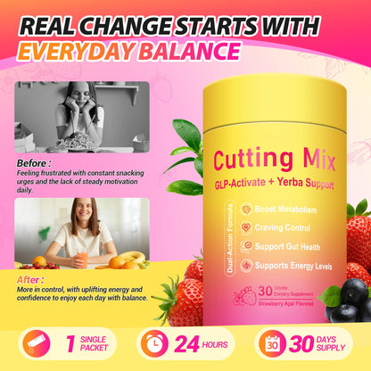 Yooloks Cutting Drink Mix –  5-HTP, Yerba Mate & Magnesium, FOS | Supports Satiety Signaling, Energy & Gut Health Yooloks