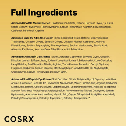 COSRX All About Snail Mucin Korean Skin Care Set, Mini Travel Essentials COSRX