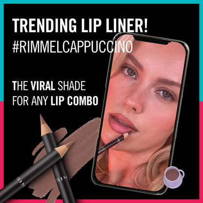 Rimmel Lasting Finish 8HR Soft Lip Liner Pencil - Vibrant, Blendable Formula to Lock Lipstick in Place for 8 Hours - 705 Cappuccino, .04oz Rimmel