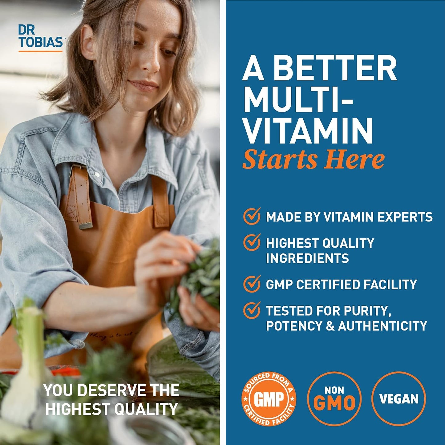 Dr. Tobias Adult Multivitamin & Turmeric Curcumin, Energy, Immune Health, Bone & Joint Support, Vegan, Non-GMO
