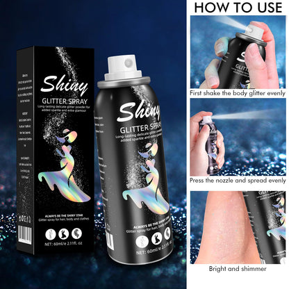Ragkun Glitter Spray, Hair and Body Glitter Spray, Rave Makeup Ragkun