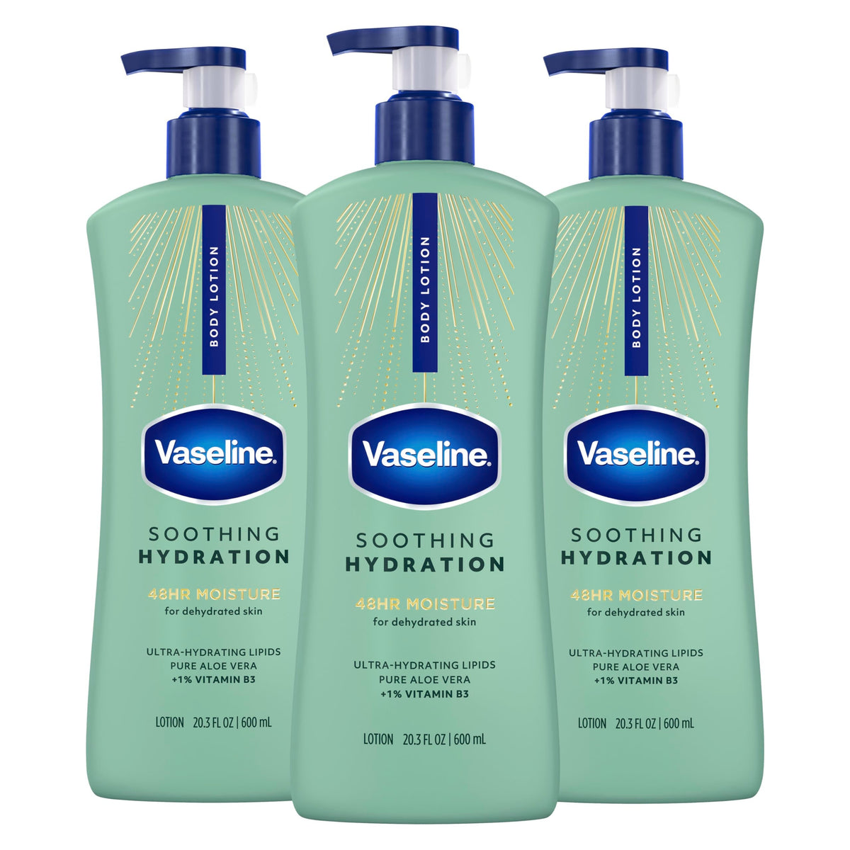Vaseline Soothing Hydration Body Lotion with Aloe Vera Extract 20.3oz 3ct Vaseline