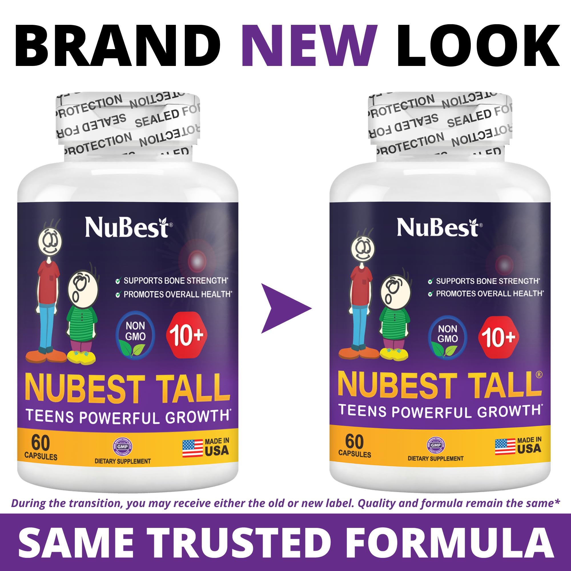 NuBest Tall 10+ Premium Bone Strength Formula, Enhanced Immunity and Overall Health for Age 10+ with Calcium, Vitamin D3, Vitamin K2, and Multivitamins | 60 Capsules | 1 Month Supply NuBest buy australia supplements