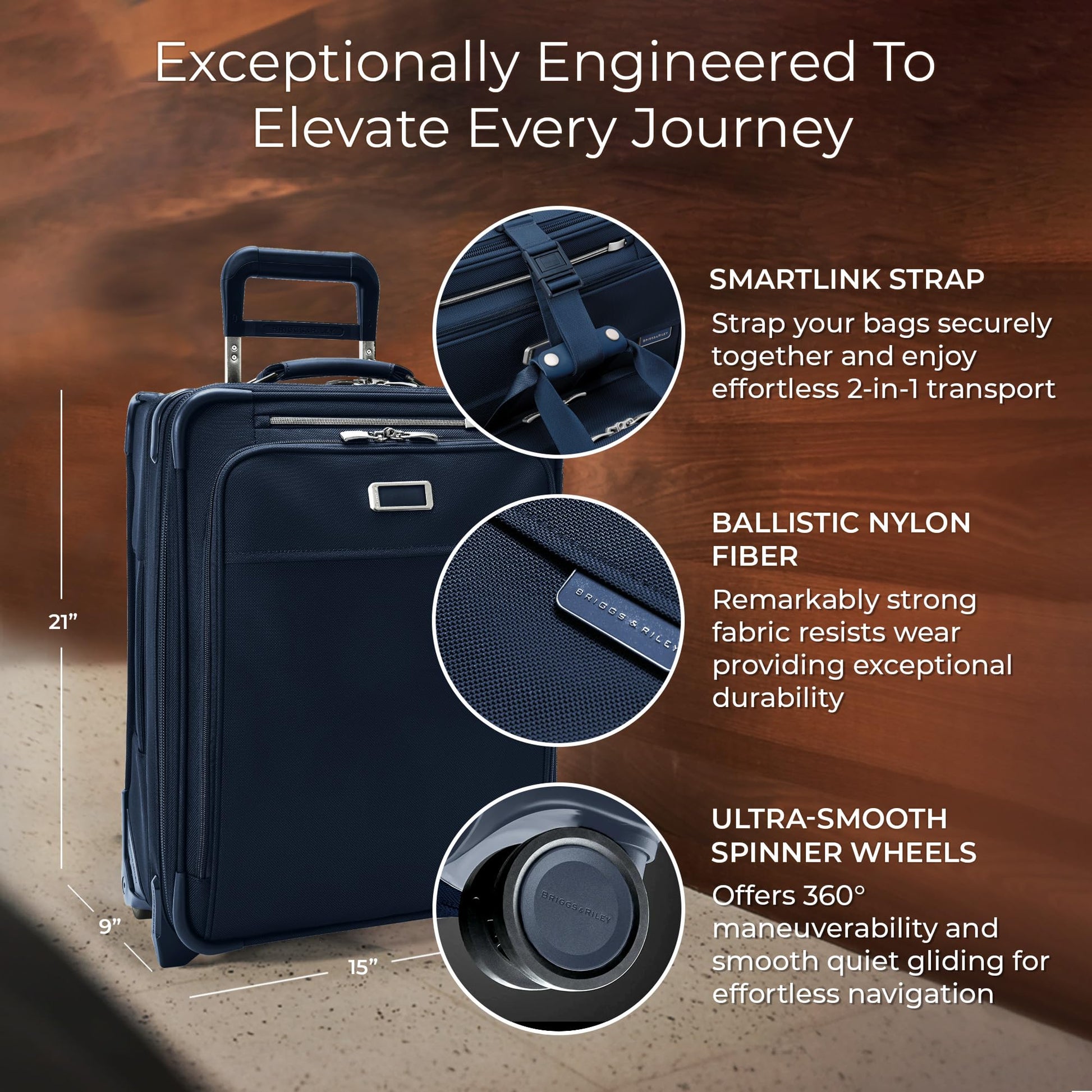 Briggs & Riley Essential 22" 2-Wheel Expandable Carry On - Luggage for Travel, Suitcases with Wheels, Softside Rolling Bag for Men & Women, Self-Repairing Zipper - Baseline Collection, Black Gsupps Australia