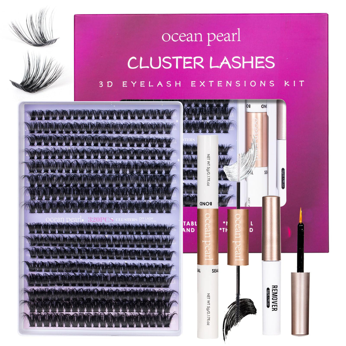Ocean Pearl 320Pcs Lash Clusters Kit,Thick Eyelash Clusters, Eyelashes Ocean Pearl