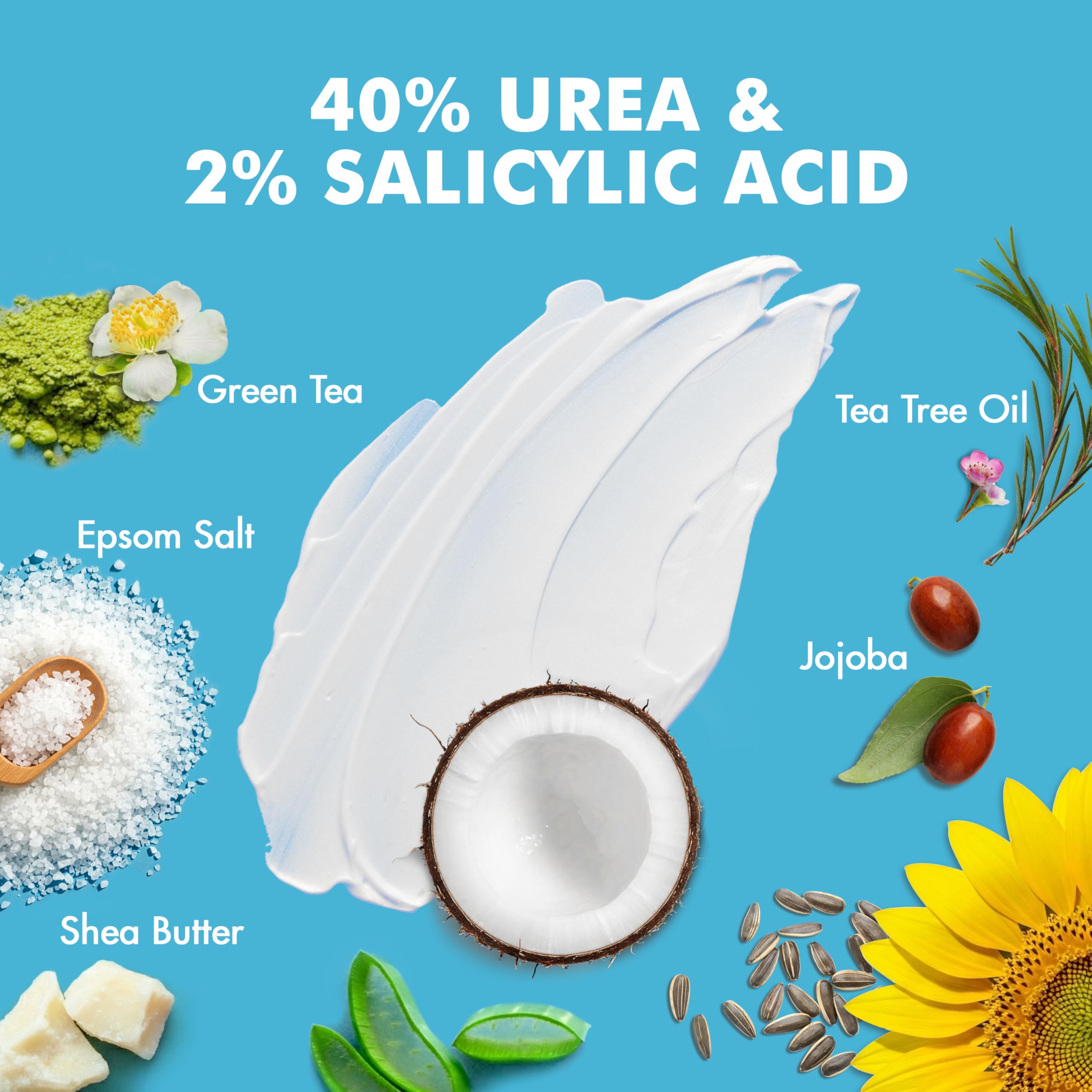 Ebanel Urea Cream 40% plus Salicylic Acid 2%, Foot Cream for Dry Cracked Heels Feet Knees Elbows Hands, Foot Dead Skin Cuticle Callus Remover Toenail Softener, Keratolytic Skin Barrier Repair Ebanel buy australia supplements
