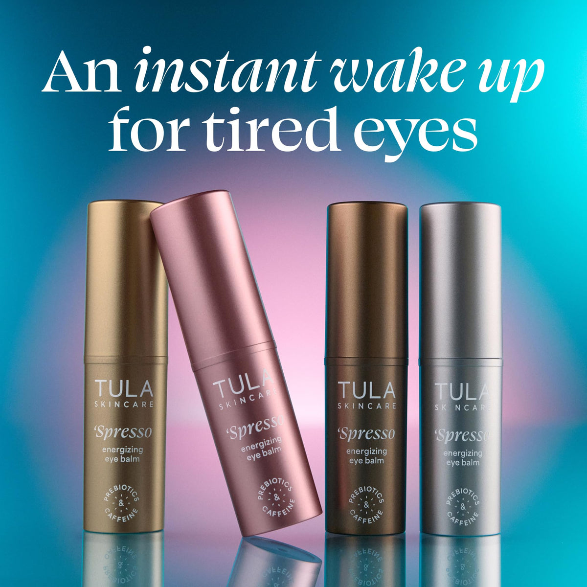 TULA Skin Care Spresso Energizing Eye Balm, Rose Glow - Energizing & Hydrating Caffeine Under Eye Treatment for Dark Circles, Portable and Perfect to Use On-the-go, 0.35 oz. TULA
