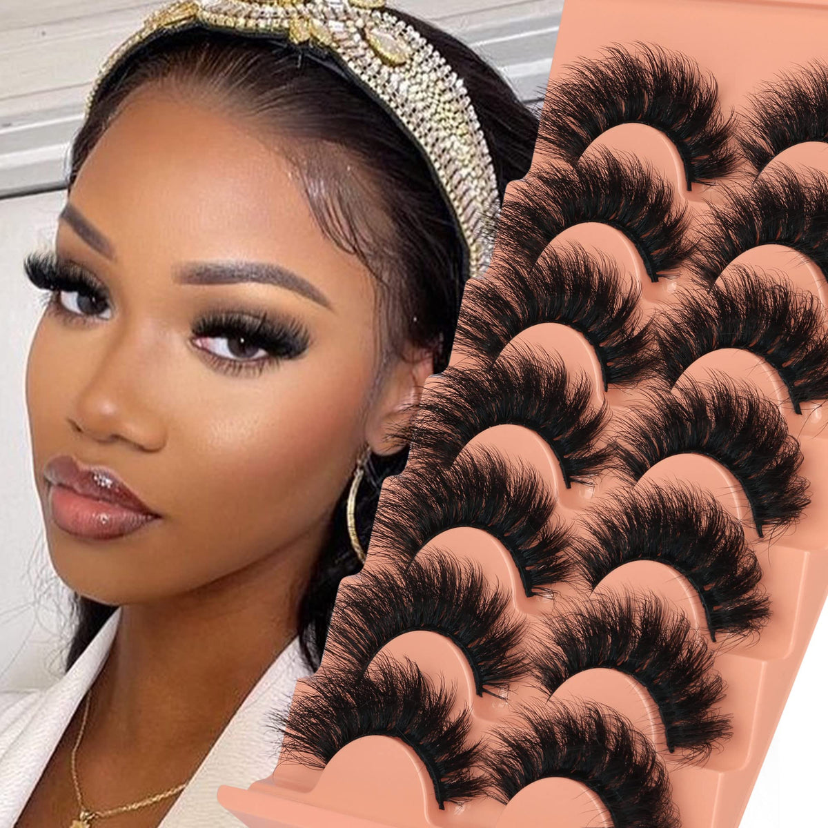 Mink Lashes Full Volume False Eyelashes 18mm Dramatic Faux Mink Eyelashes Natural Look Cat Eye Volume Eye Lashes Multipack by Focipeysa Focipeysa