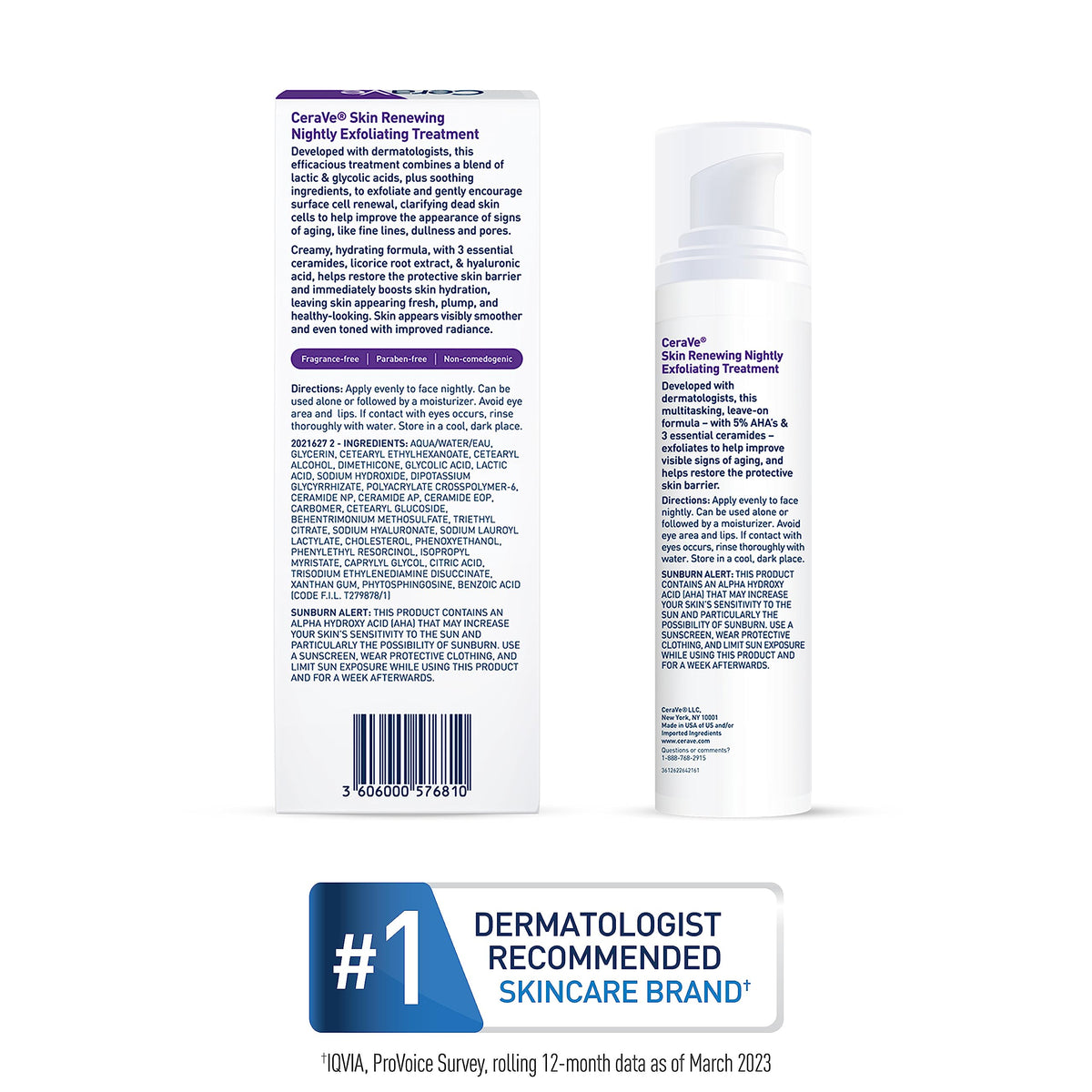 CeraVe Exfoliating Treatment, Anti Aging Serum with Glycolic Acid, 17oz CeraVe