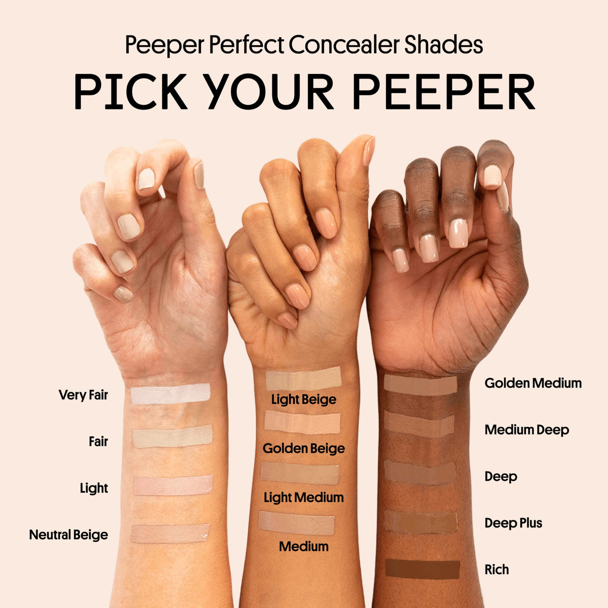 WINKY LUX Peeper Perfect Under Eye Concealer - Light Beige, Creaseless Winky Lux