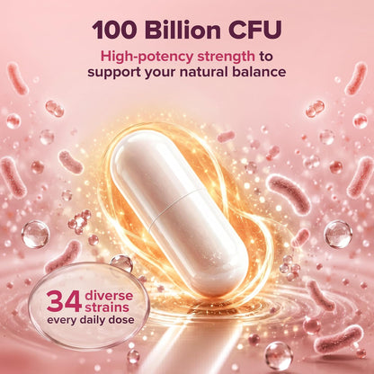 Wholesome Wellness Dr. Formulated Raw Probiotics for Women 100 Billion CFUs Capsules with Prebiotics, Digestive Enzymes, Approved for Adults, Shelf Stable Supplement Gsupps Australia