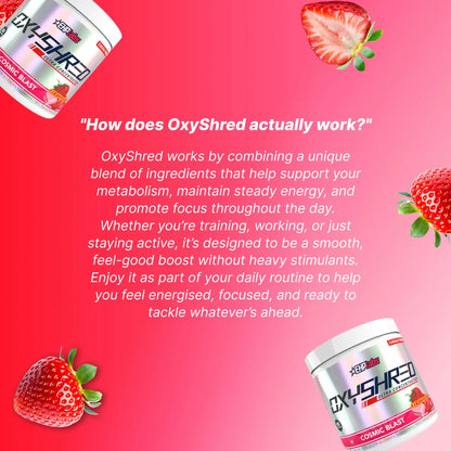 EHP Labs OxyShred Pre Workout Powder - Preworkout Powder with L Glutamine & Acetyl L Carnitine, Energy Boost Drink - Cosmic Blast, 60 Servings EHP Labs