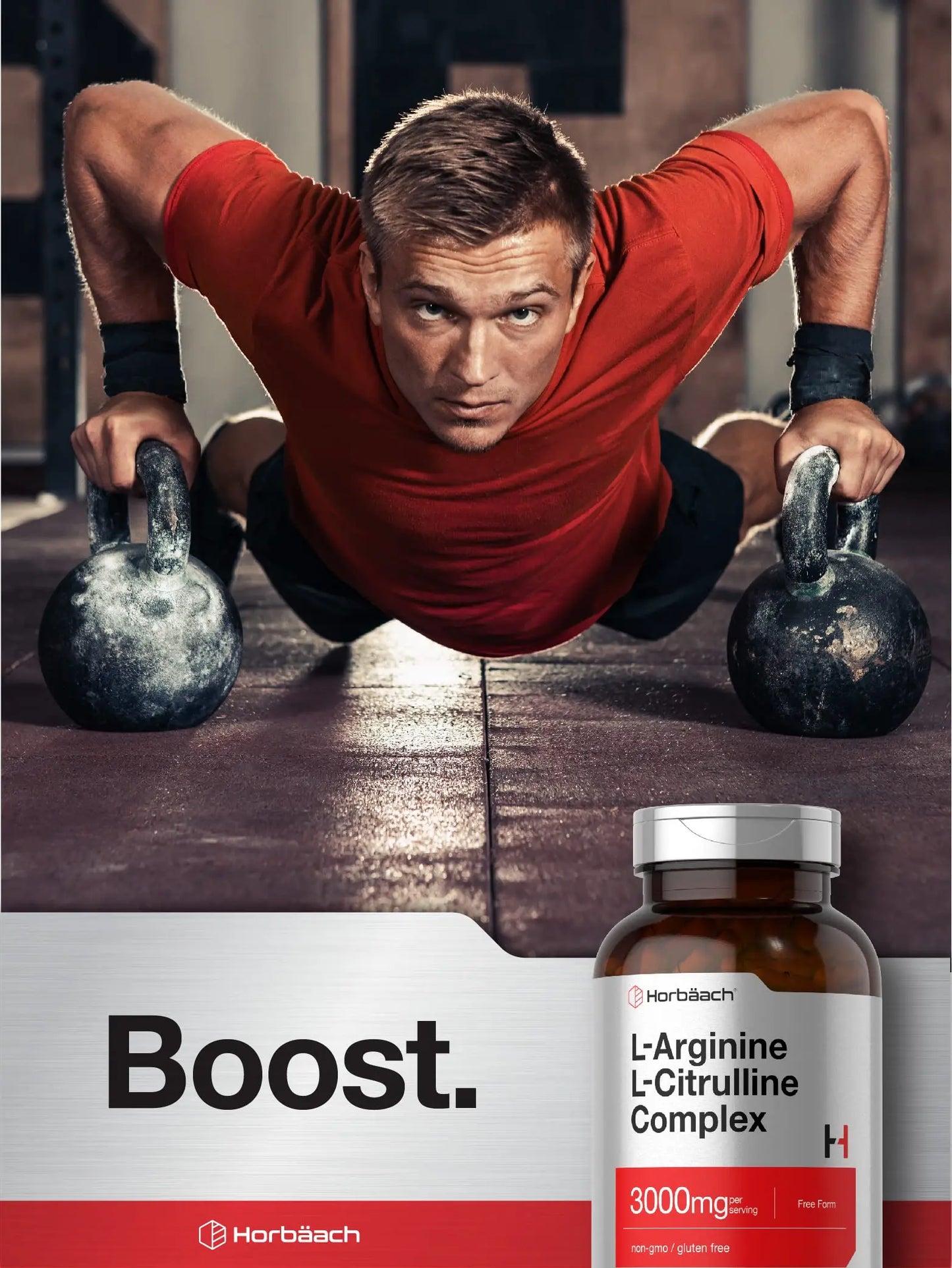 Horbäach L-Arginine L-Citrulline Complex | 3000mg | 250 Capsules | Non-GMO, Gluten Free Supplement Horbäach