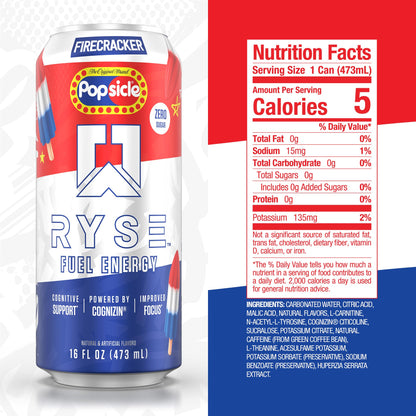 RYSE Fuel Energy Drink - Variety Pack - Sugar Free, Gluten Free & Vegan - 200mg Natural Caffeine, Taurine & Choline for Focus & Energy - No Artificial Colors - 16 fl oz Cans (12-Pack)