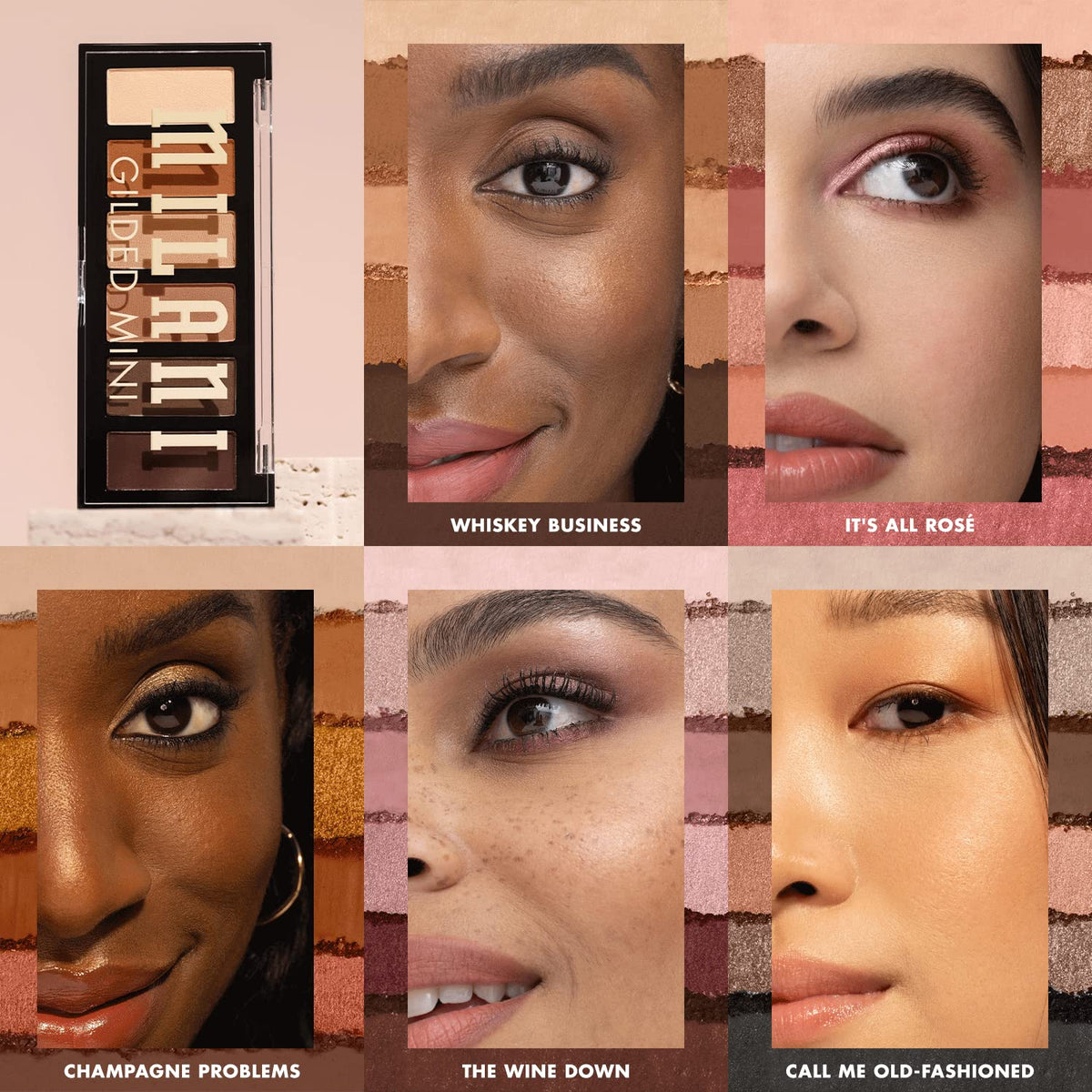 Milani Gilded Mini Eyeshadow Palette Matte Shimmer Makeup - The Wine Down Milani