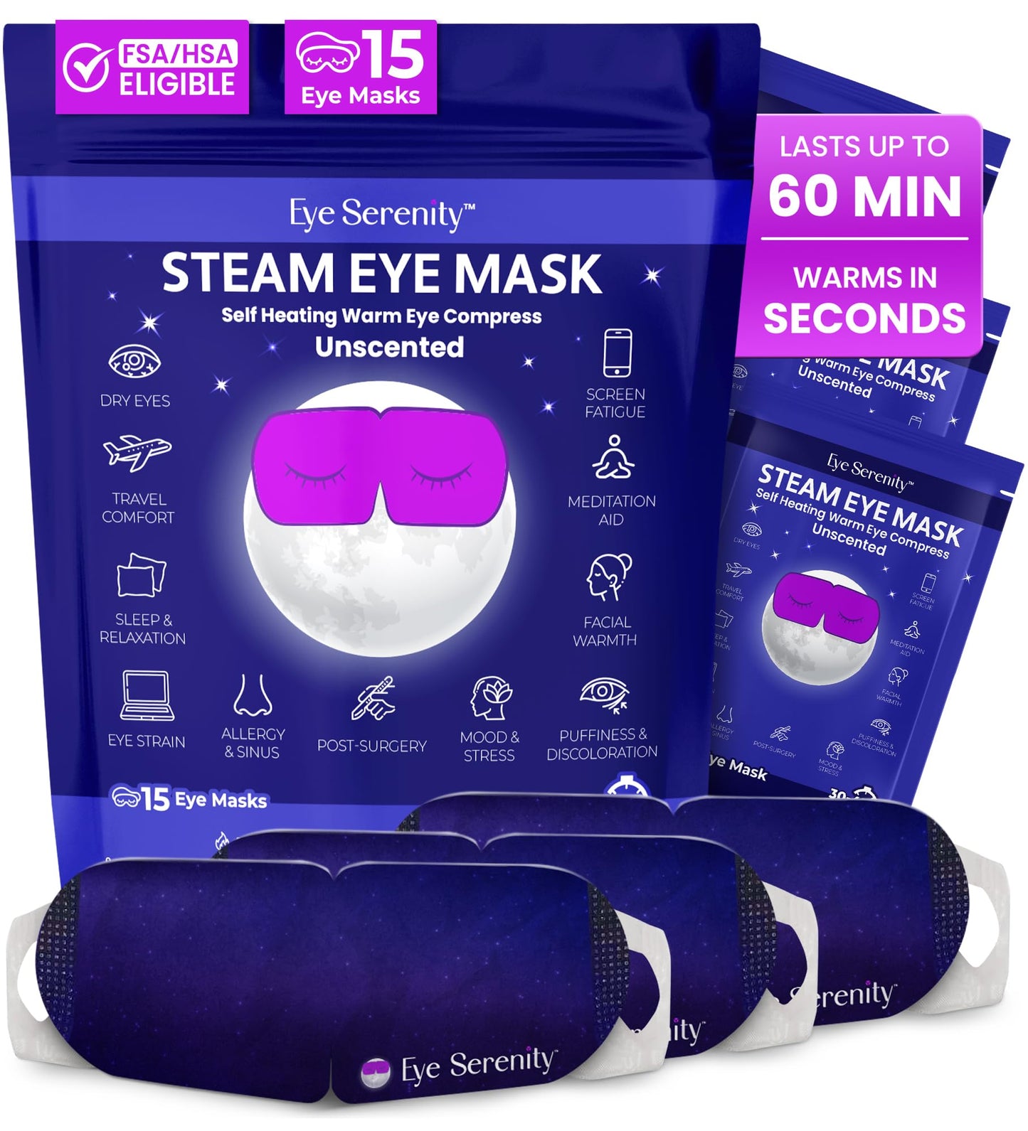 Steam Eye Mask, Self Heating Warm Compress for Dry Eyes I Heated Fast Relief for Stye, Puffy Sensitive Eyes, Moist Heat, Easter Basket Stuffers Lure Essentials