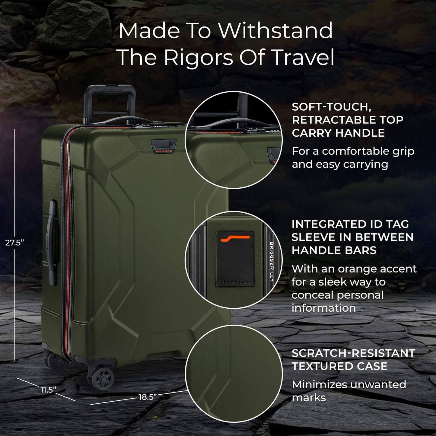 Briggs & Riley Torq Large 30 Inch Hardside Checked Luggage, Stealth Black Gsupps Australia