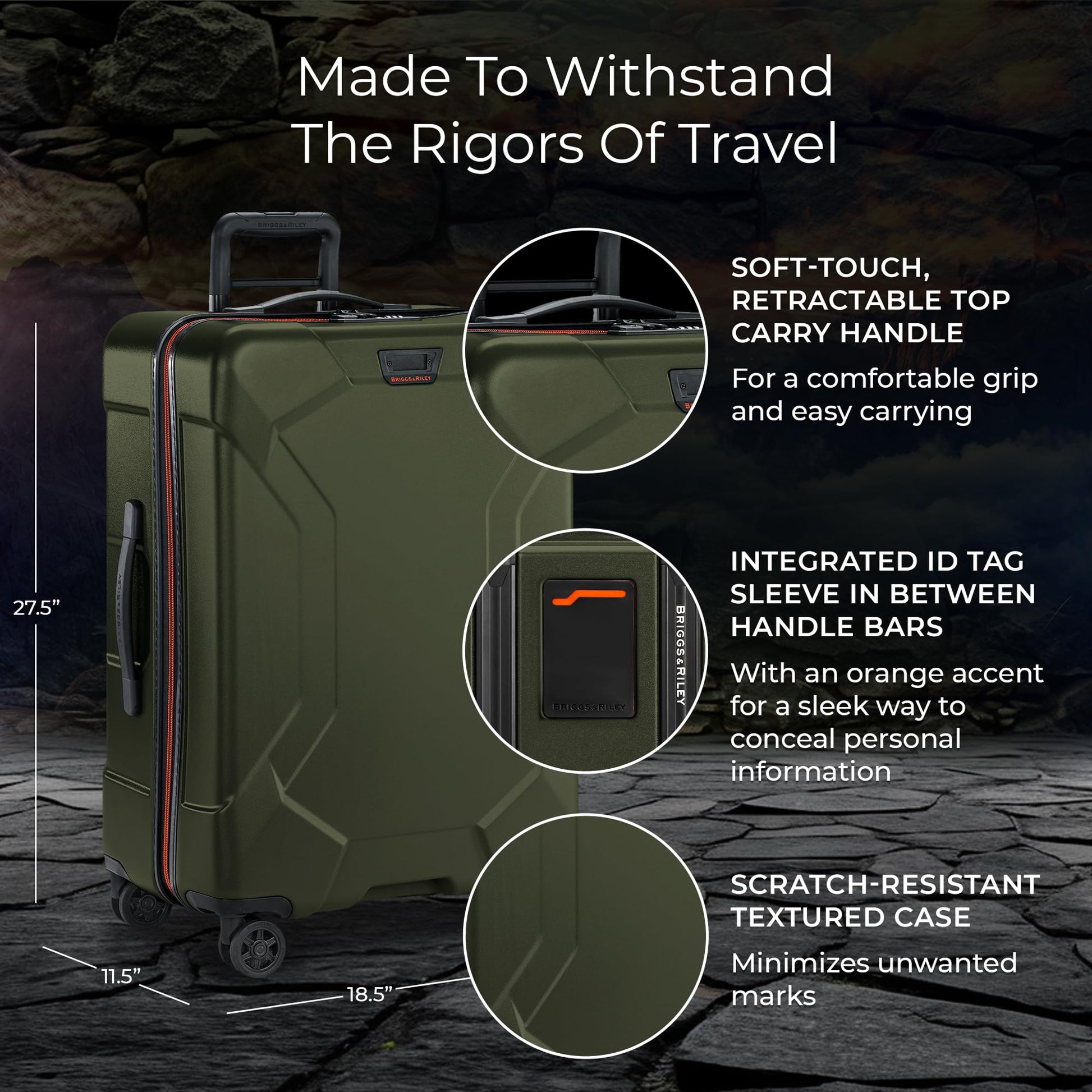 Briggs & Riley Torq Large 30 Inch Hardside Checked Luggage, Stealth Black Gsupps Australia