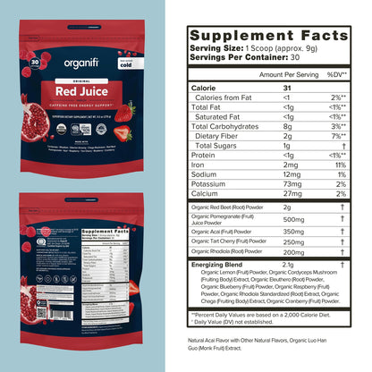 Organifi Red Juice - Energy Powder Reduces Afternoon Crashes and Boosts Digestion and Immune System, 30 Servings Gsupps Australia
