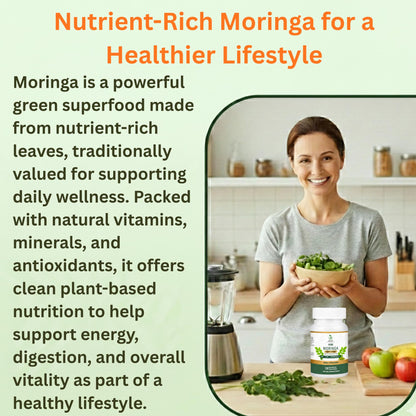 Moringa Capsules, Moringa Pure Capsules For Energy, Immune Support, Gut Health & Powerful Green Superfood, Rich In Antioxidants, Essential Vitamins & Amino Acids MEDI BOTIC