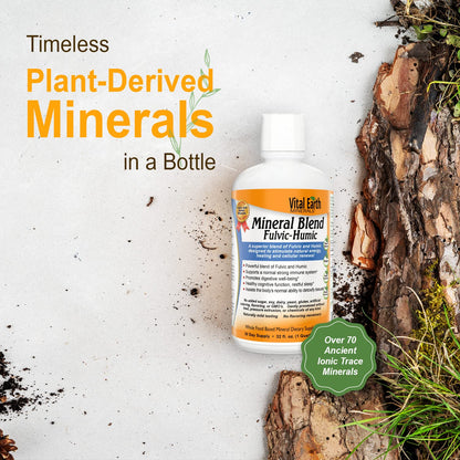 Vital Earth Minerals Fulvic Humic Mineral Blend Liquid – Fulvic Acid Supplement with 70+ Trace Minerals, Electrolytes for Recovery Vital Earth Minerals
