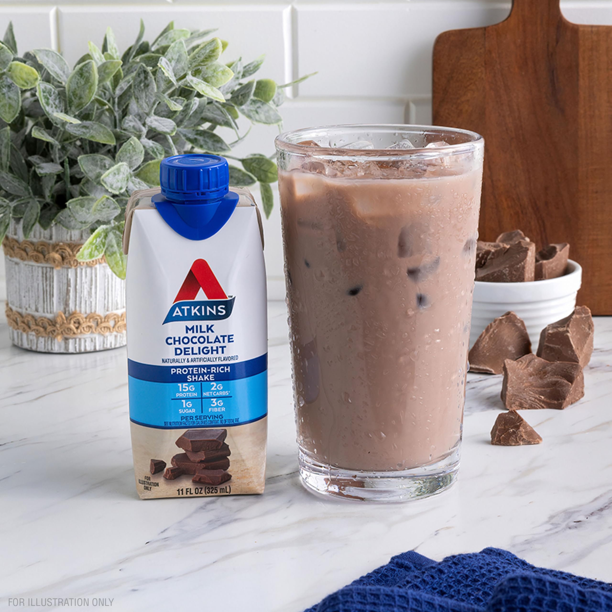 Atkins Milk Chocolate Delight Protein Shake, 15g Protein, Low Glycemic, 2g Net Carb Atkins buy australia supplements