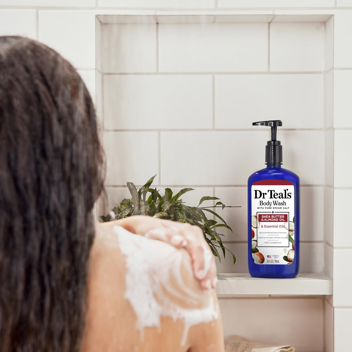Dr Teal's Body Wash with Pure Epsom Salt, with Shea Butter & Almond Oil, 24 fl oz (Pack of 4) Dr Teal's