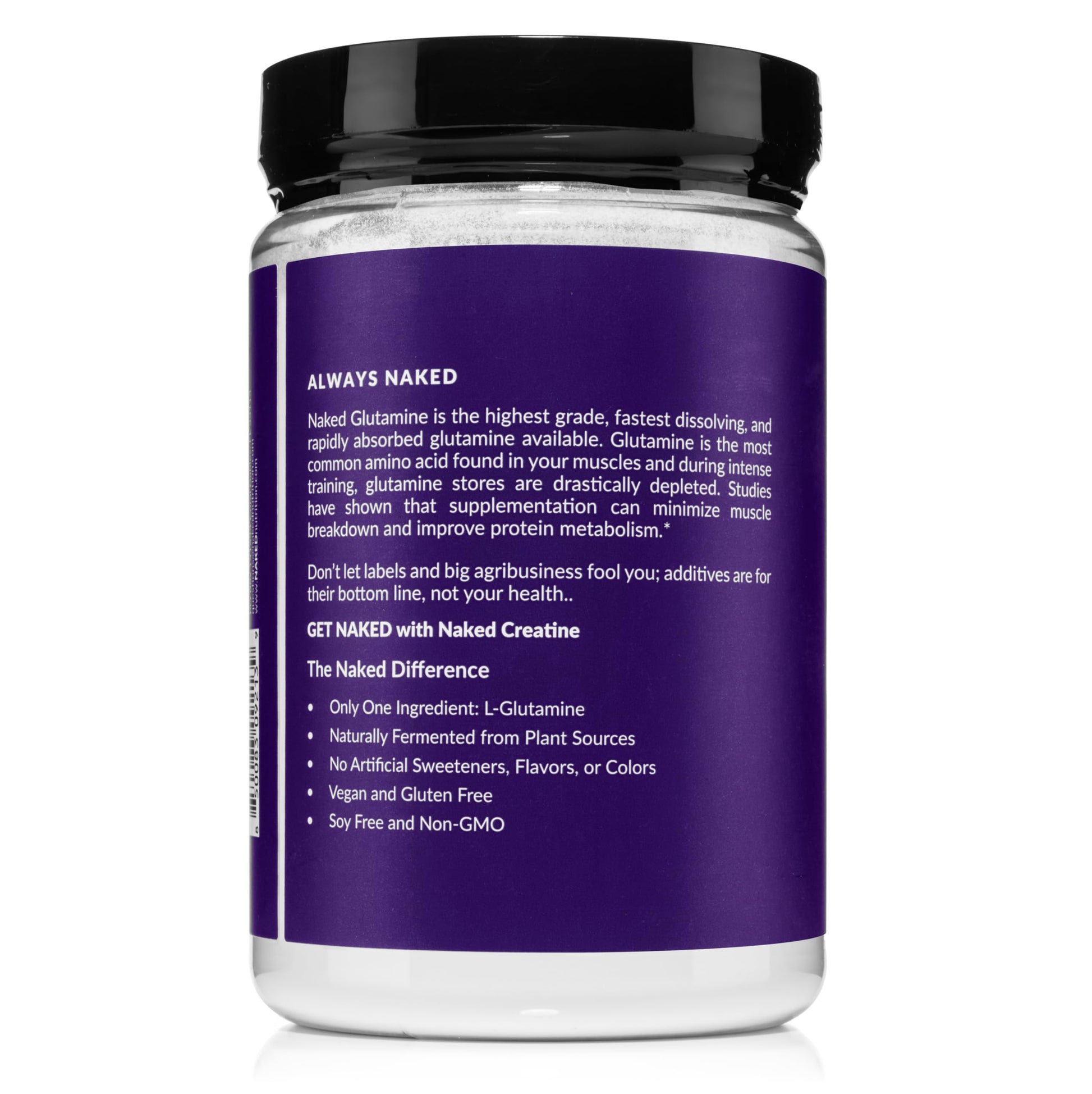 Pure L-Glutamine Made in The USA - 100 Servings - 500g, 1.1lb Bulk, Vegan, Non-GMO, Gluten and Soy Free. Minimize Muscle Breakdown & Improve Protein Synthesis. No Additives NAKED buy australia supplements